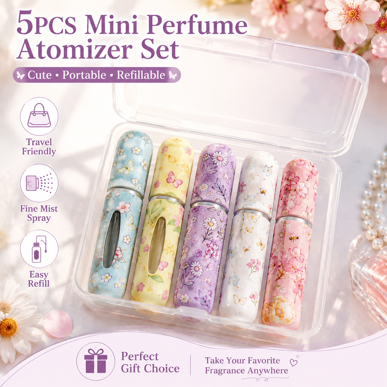 Perfume Fragrance Direct - 5pcs Spring Flower Fragrance Spray Bottle