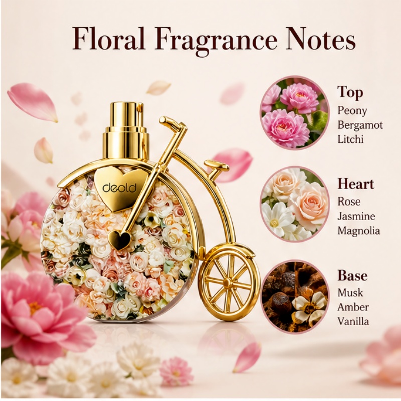 Floral bicycle design lady per - Perfume Floral Fragrance recension och pris