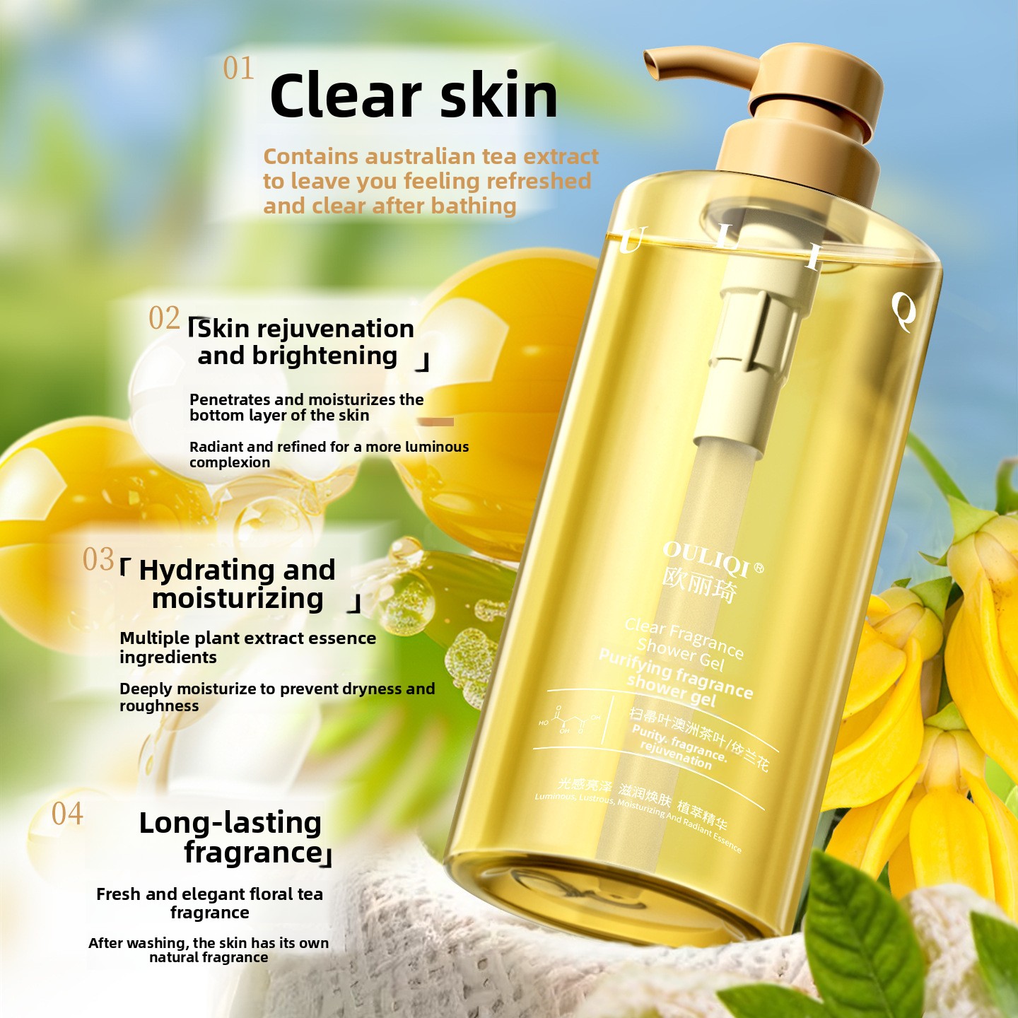 Fruit acid nicotinamide shower - Perfume Fragrance Shower Gel recension och pris
