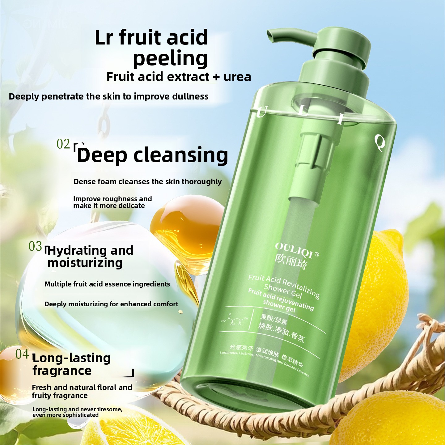 Fruit acid nicotinamide shower - Perfume Fragrance Shower Gel recension och pris